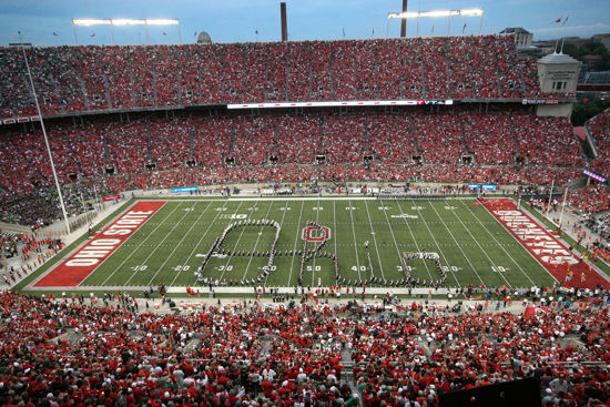The Ohio State University Marching Band Performs Script Ohio