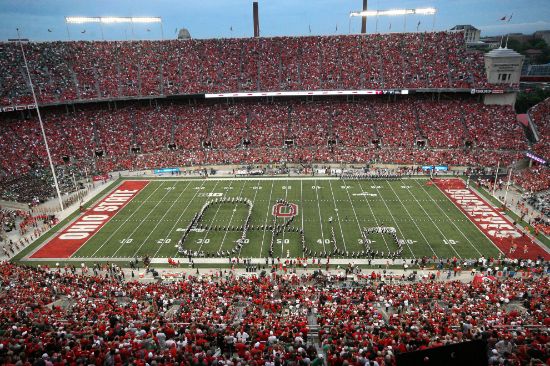 The Ohio State University Marching Band Performs Script Ohio