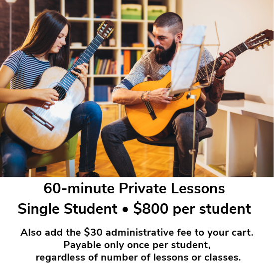 CMS 60-minute private lessons, Single student in household